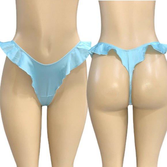 Winter Wonder Ruffle Satin Thong Panty Victoria's Secret - Picture 3 of 5